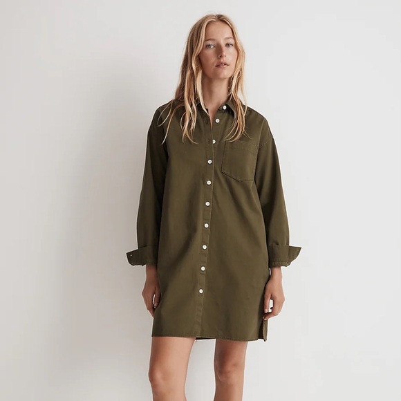 Madewell Mini Shirtdress in (Re)Generative Chino - Picture 1 of 8